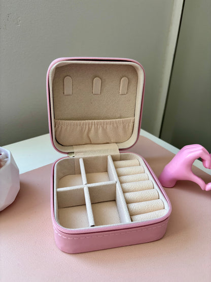 💖 Joyero portátil rosado 💖