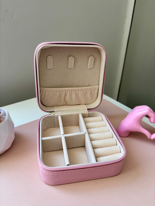 💖 Joyero portátil rosado 💖