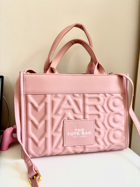 Tote rosado alto relieve