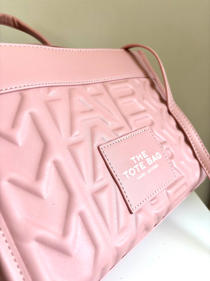 Tote rosado alto relieve