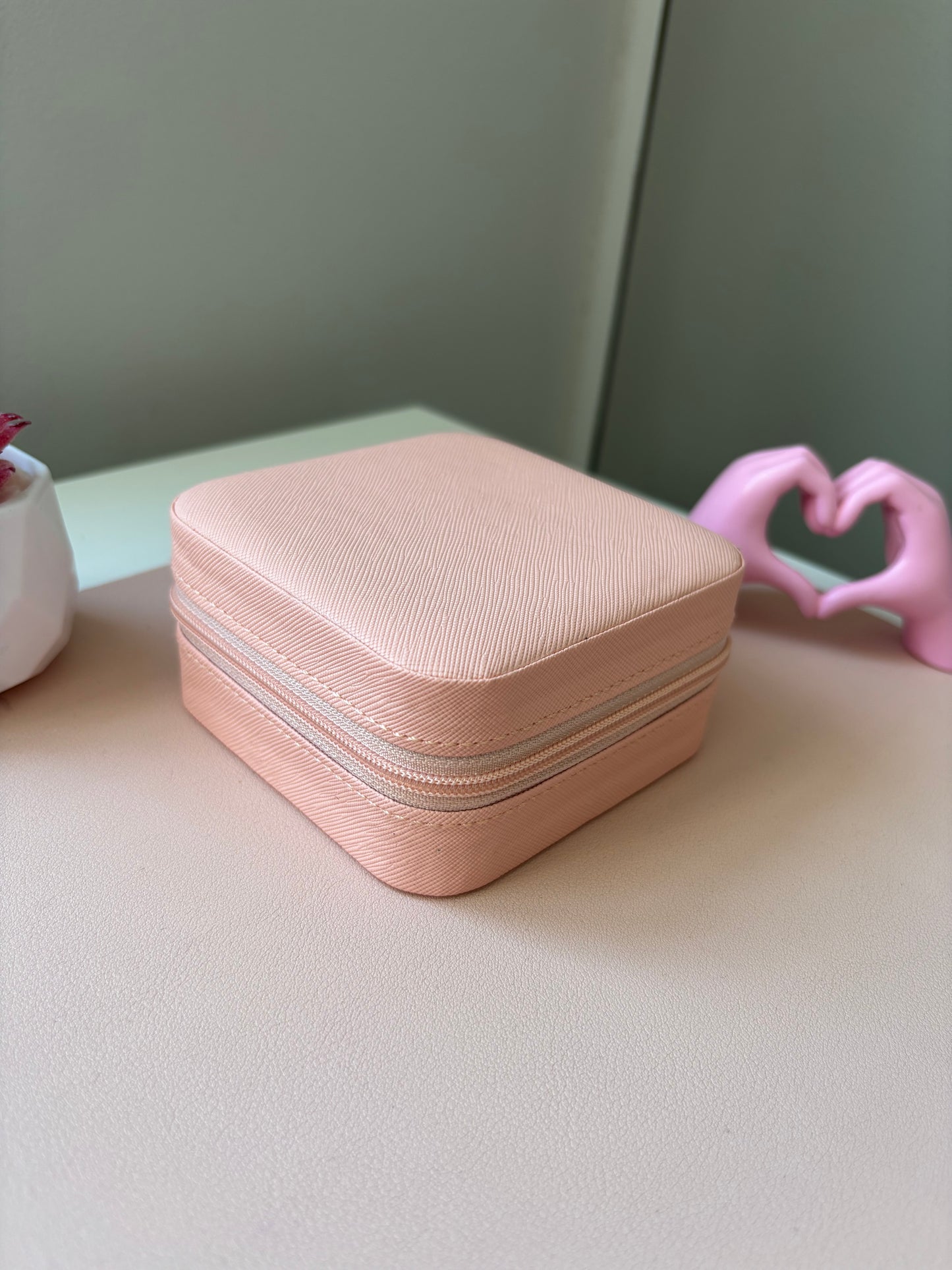 Joyero portátil beige